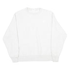 CHAMPION REVERSE WEAVE Mens White Crew Neck L Cotton Blend Pullover Sweatshirt