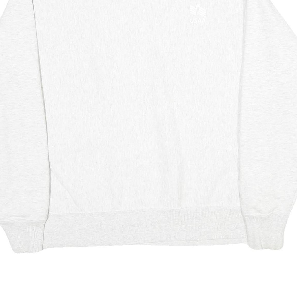 CHAMPION REVERSE WEAVE Mens White Crew Neck L Cotton Blend Pullover Sweatshirt