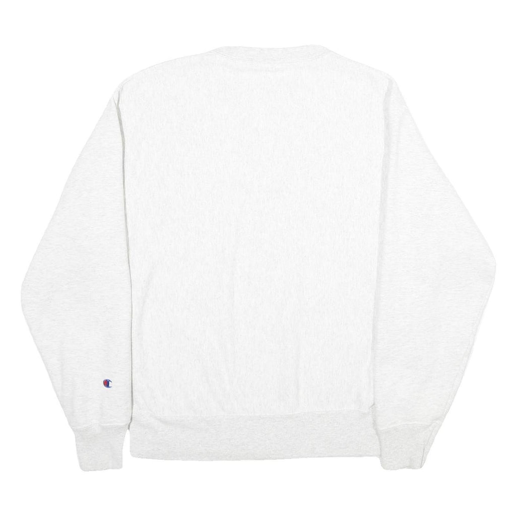 CHAMPION REVERSE WEAVE Mens White Crew Neck L Cotton Blend Pullover Sweatshirt