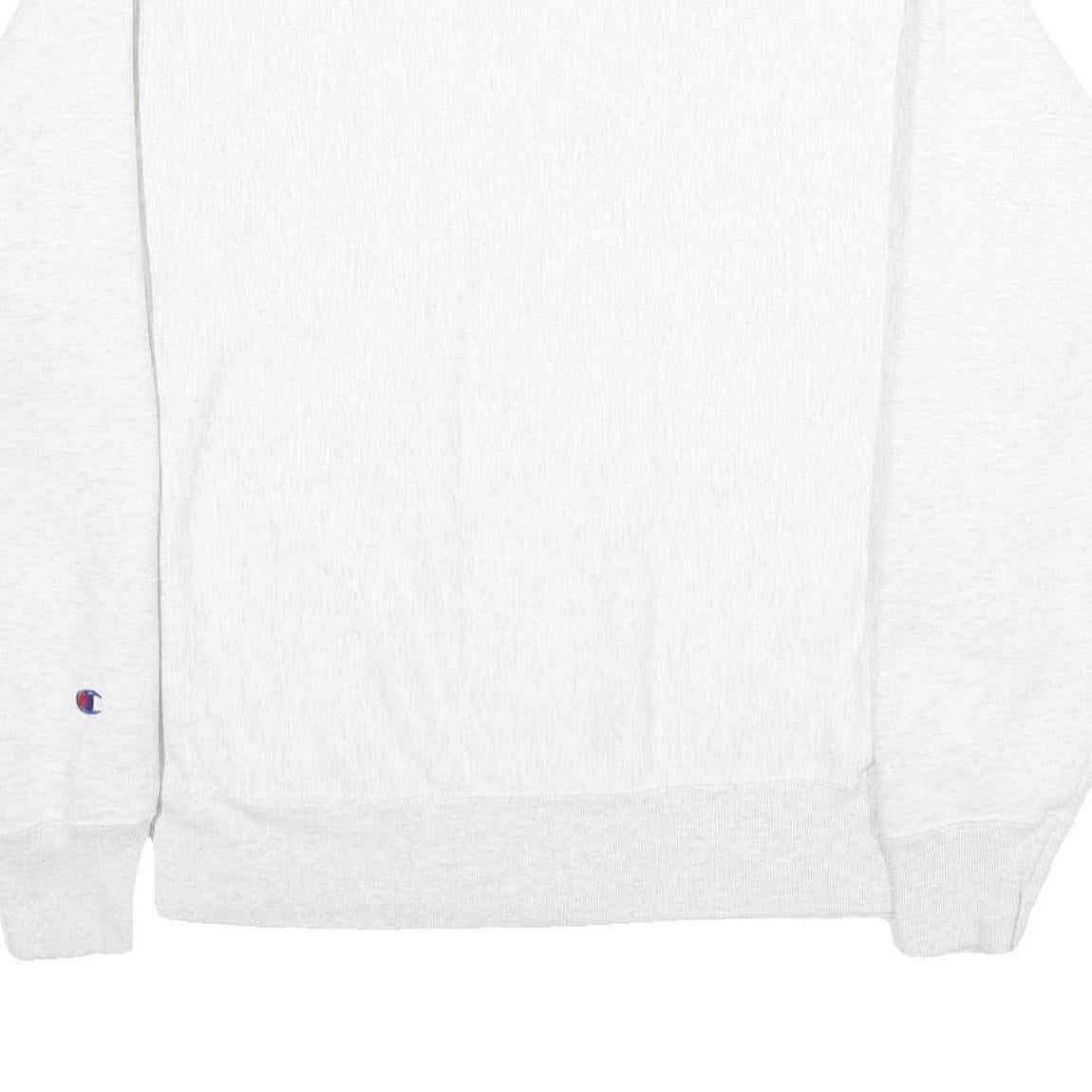 CHAMPION REVERSE WEAVE Mens White Crew Neck L Cotton Blend Pullover Sweatshirt