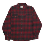 JACHS Mens Red & Black Check Shirt 2XL Cotton Long Sleeve Casual Buttoned