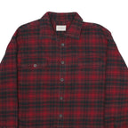 JACHS Mens Red & Black Check Shirt 2XL Cotton Long Sleeve Casual Buttoned