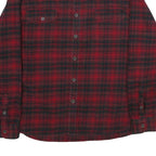 JACHS Mens Red & Black Check Shirt 2XL Cotton Long Sleeve Casual Buttoned