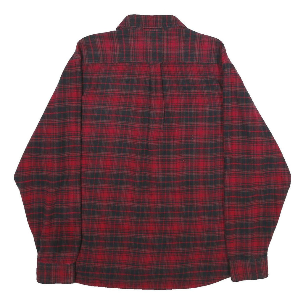 JACHS Mens Red & Black Check Shirt 2XL Cotton Long Sleeve Casual Buttoned
