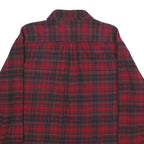 JACHS Mens Red & Black Check Shirt 2XL Cotton Long Sleeve Casual Buttoned