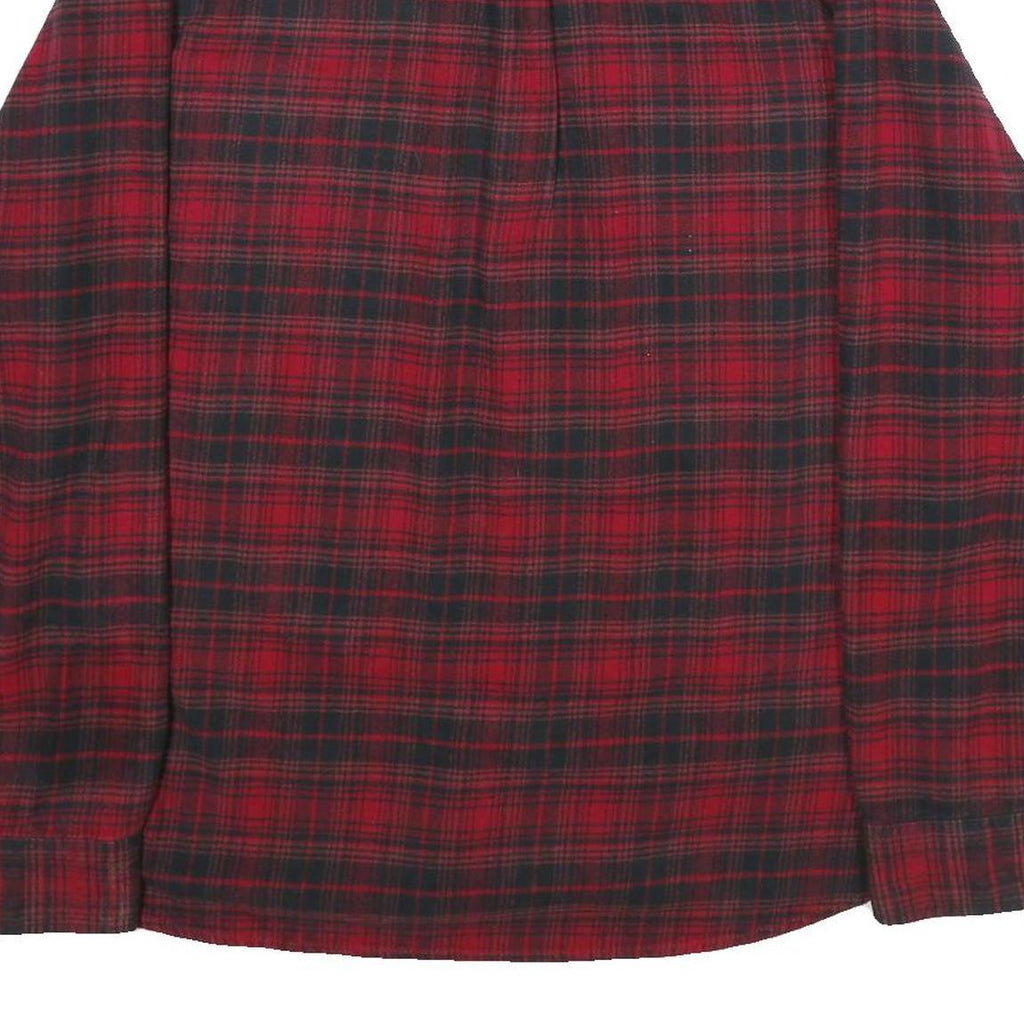 JACHS Mens Red & Black Check Shirt 2XL Cotton Long Sleeve Casual Buttoned