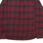 JACHS Mens Red & Black Check Shirt 2XL Cotton Long Sleeve Casual Buttoned