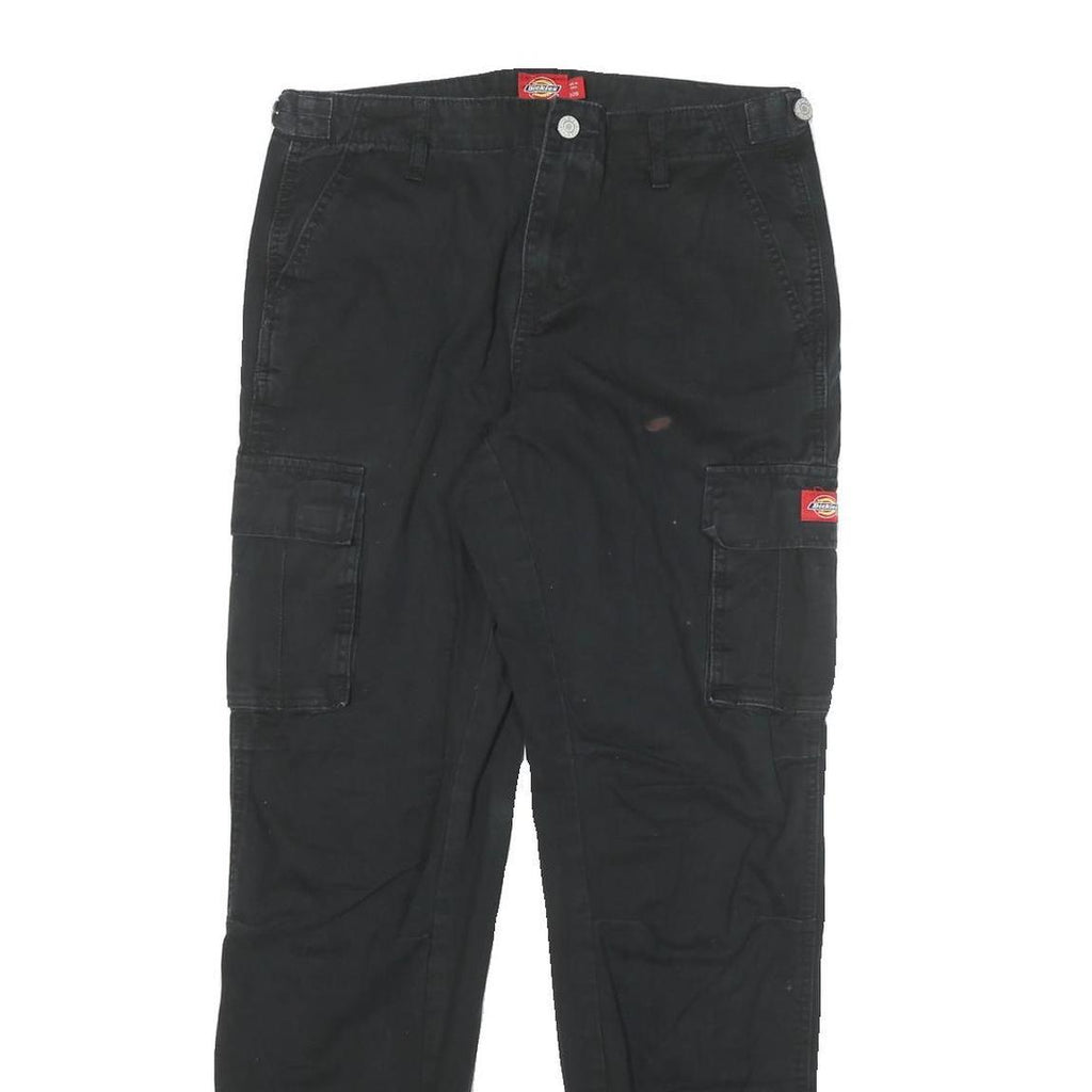 DICKIES Womens Cotton Blend Black Relaxed Cargo Trousers W28 L29 Workwear Zip