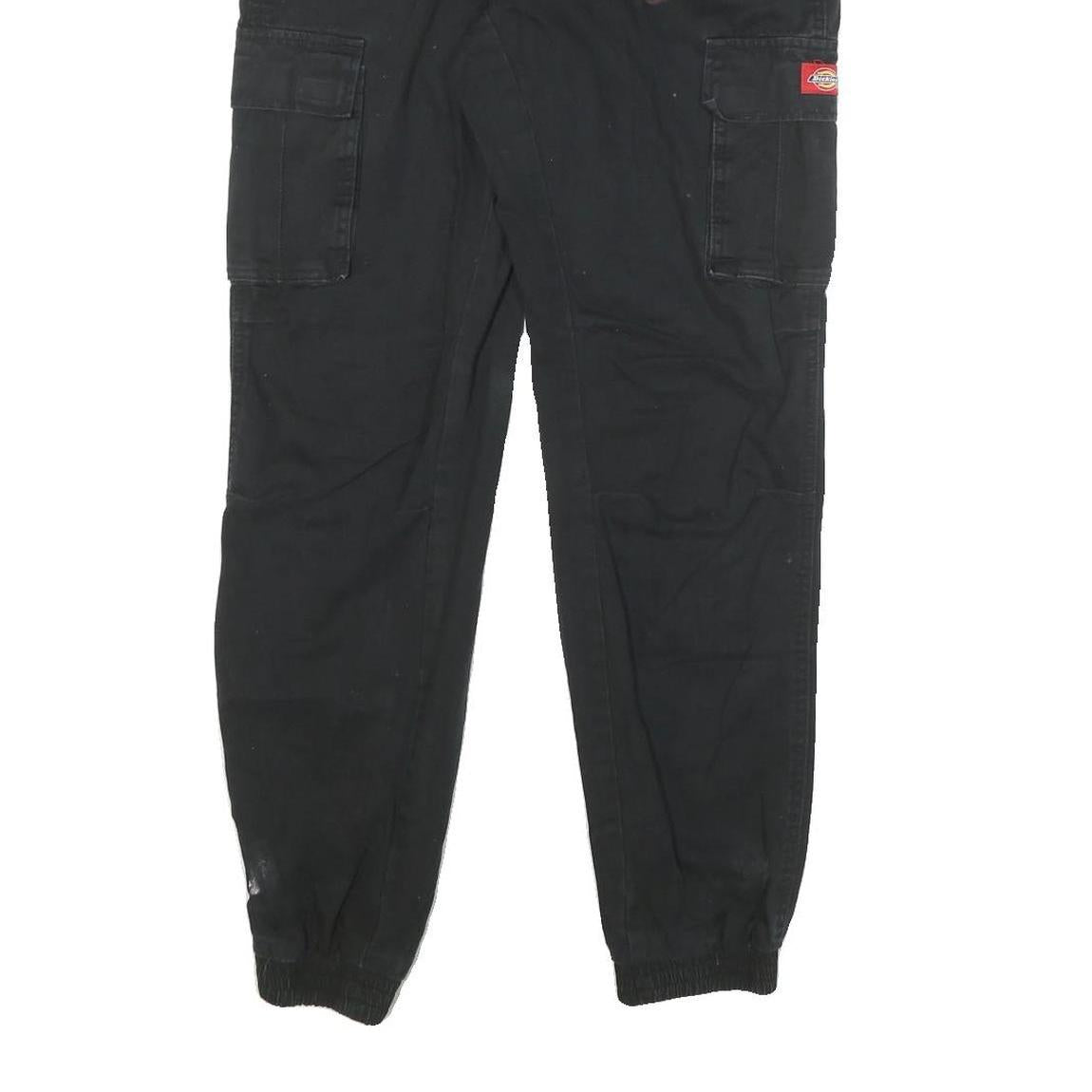 DICKIES Womens Cotton Blend Black Relaxed Cargo Trousers W28 L29 Workwear Zip