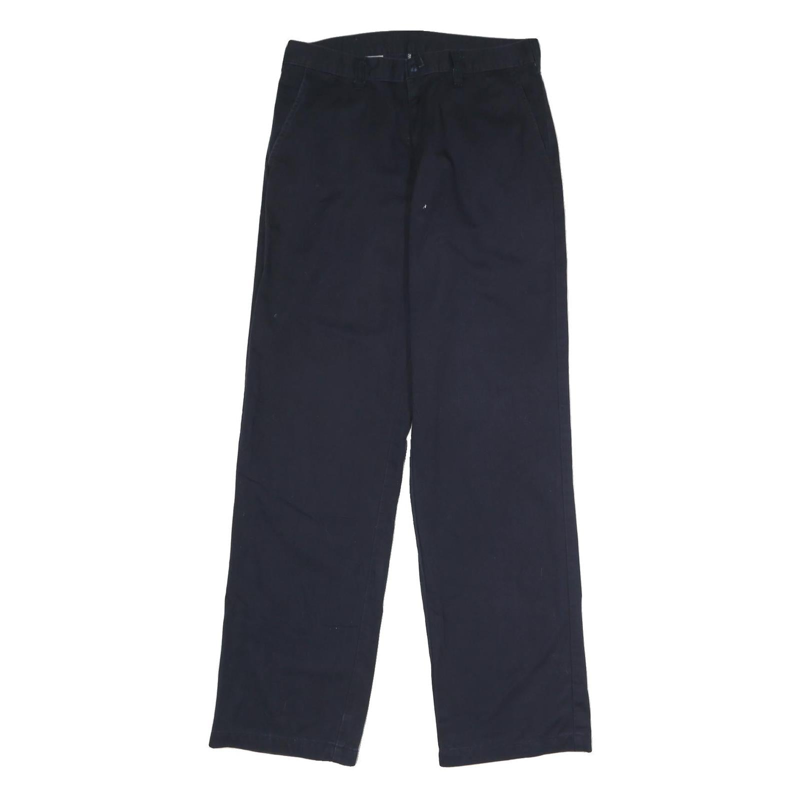 DICKIES Mens Cotton Navy Regular Straight Trousers W32 L34 Workwear Zip Closure