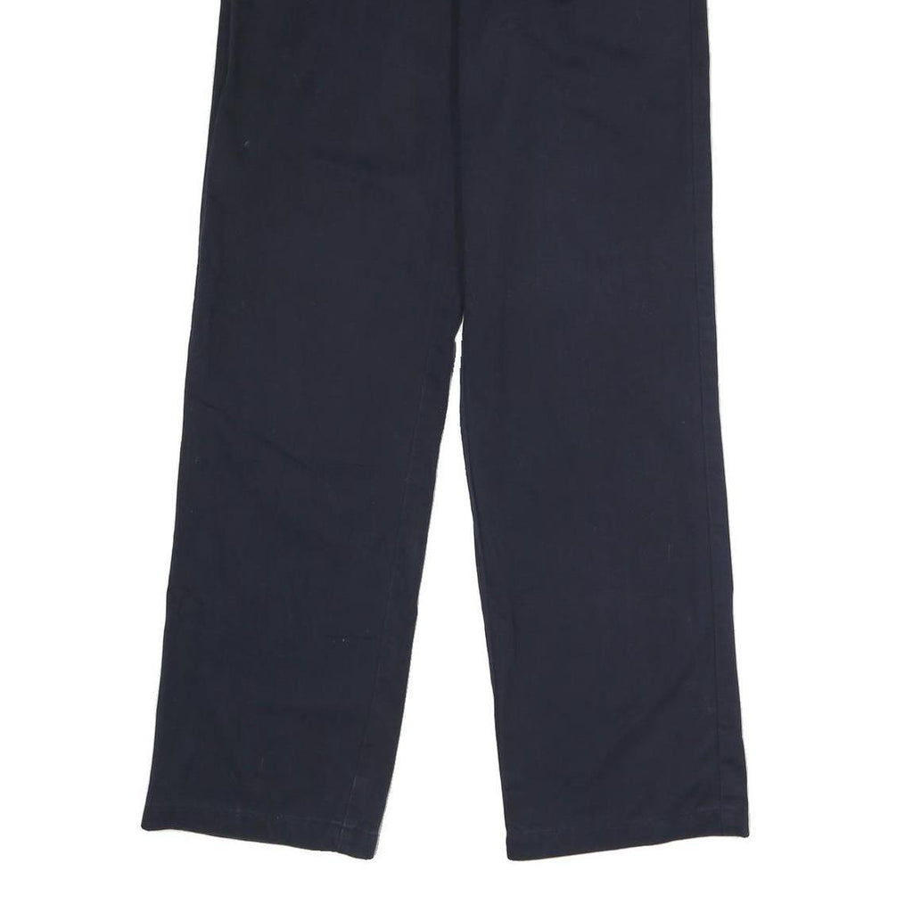 DICKIES Mens Cotton Navy Regular Straight Trousers W32 L34 Workwear Zip Closure