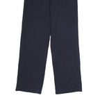 DICKIES Mens Cotton Navy Regular Straight Trousers W32 L34 Workwear Zip Closure