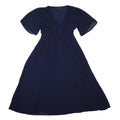DOROTHY PERKINS Womens Navy Blue Day Polyester Dress Midi V-Neck Short Sleeve UK