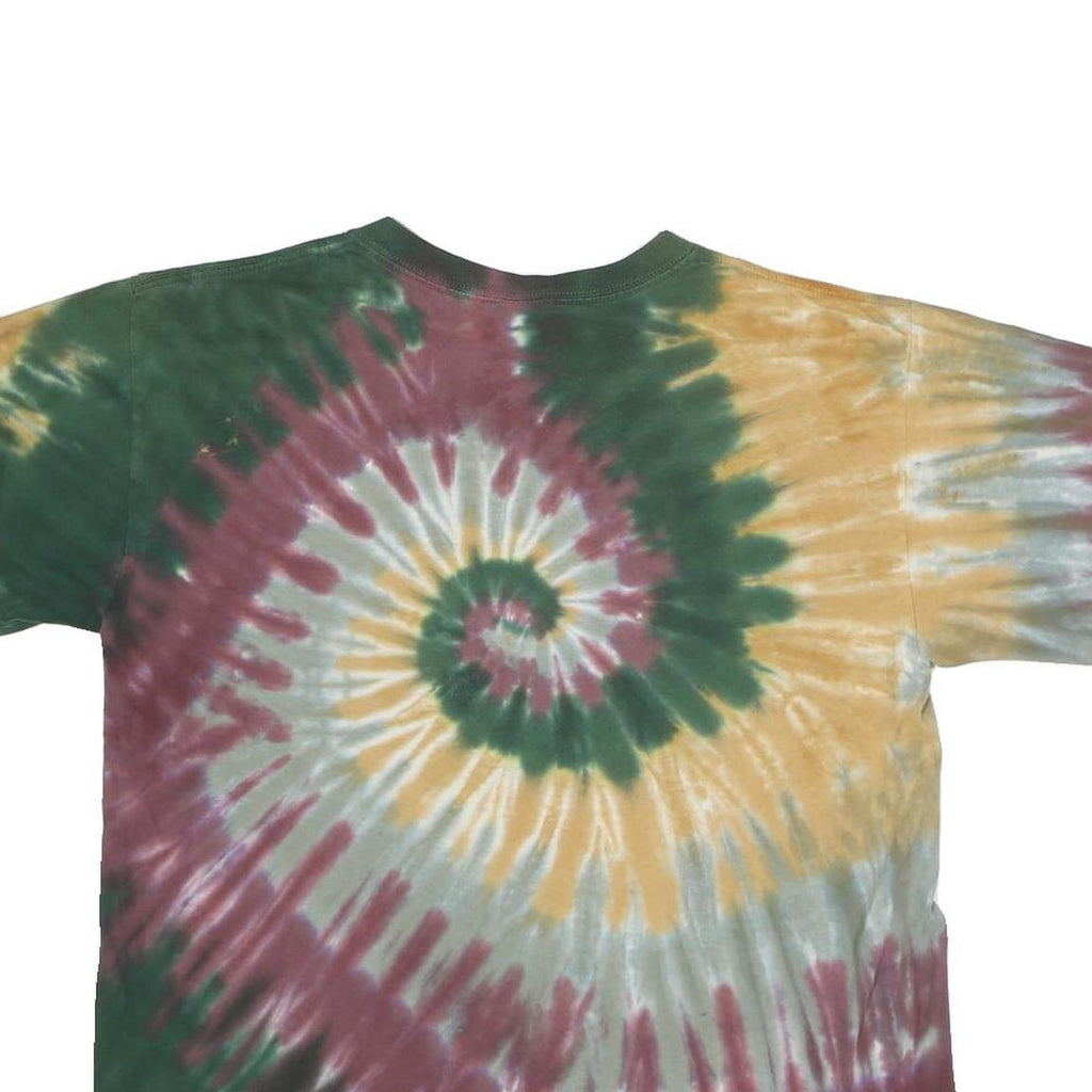 SUNDOG Mens Green & Brown Tie Dye T-Shirt M Short Sleeve Crew Neck Casual