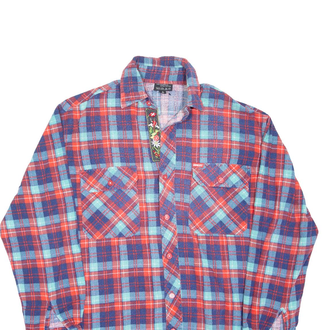 CHALET Mens Shirt Red Check Long Sleeve S