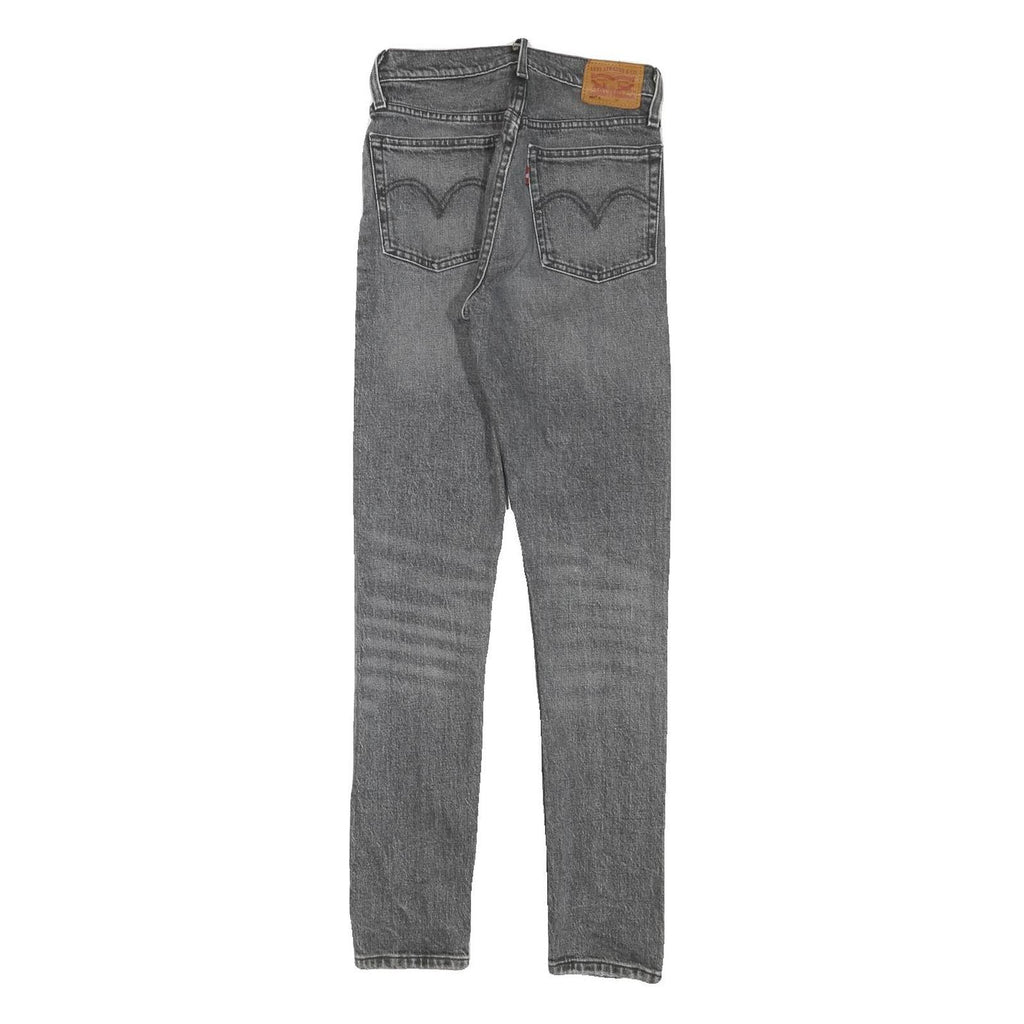 LEVI'S 501S Womens Jeans Grey Regular Skinny Denim Raw W24 L30 Button Fly