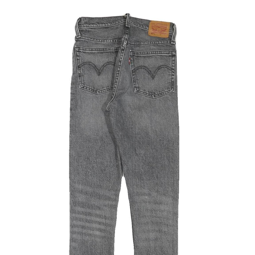 LEVI'S 501S Womens Jeans Grey Regular Skinny Denim Raw W24 L30 Button Fly