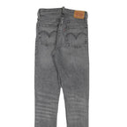 LEVI'S 501S Womens Jeans Grey Regular Skinny Denim Raw W24 L30 Button Fly