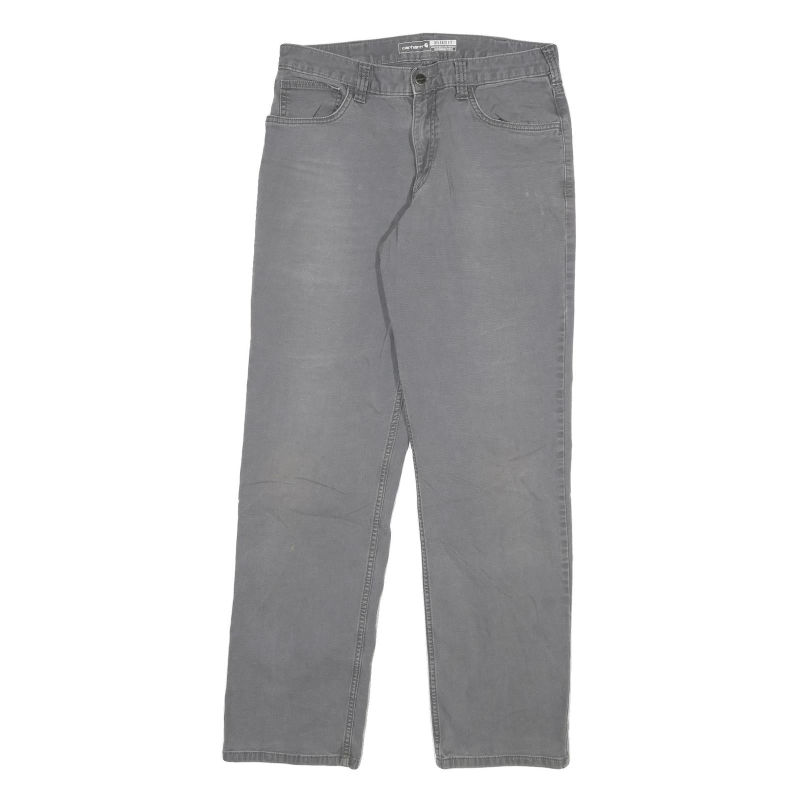 CARHARTT Mens Relaxed Grey Jeans Denim W31 L31 Workwear Durable Zip Fly