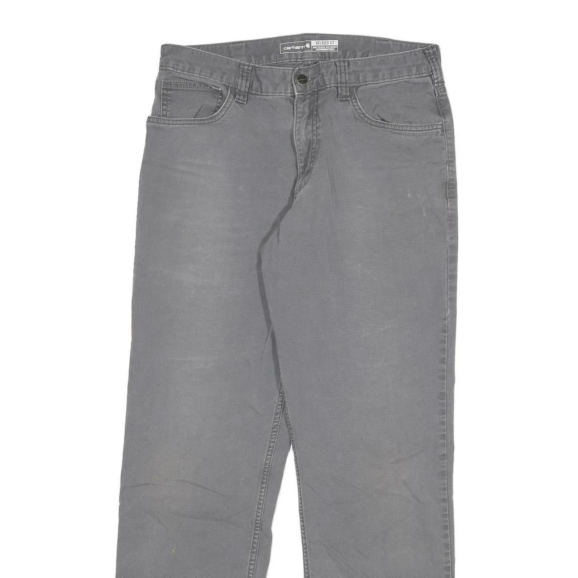 CARHARTT Mens Relaxed Grey Jeans Denim W31 L31 Workwear Durable Zip Fly