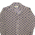 BANYAN Mens Blue Maroon & Yellow Checked Shirt L Classic Nylon Long Sleeve