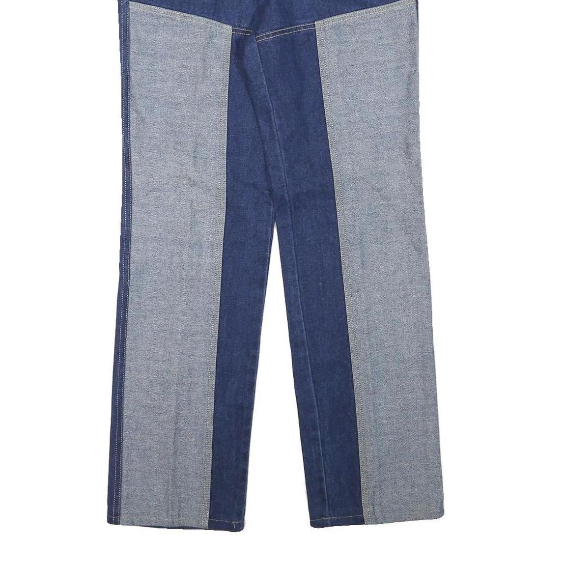 Womens Patchwork Blue Denim Regular Fit Straight Leg Jeans Cotton Blend W30 L30