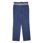 Womens Patchwork Blue Denim Regular Fit Straight Leg Jeans Cotton Blend W30 L30