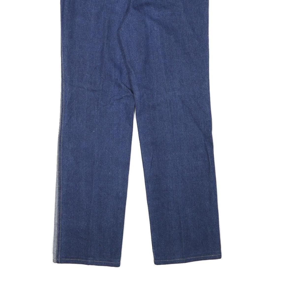 Womens Patchwork Blue Denim Regular Fit Straight Leg Jeans Cotton Blend W30 L30