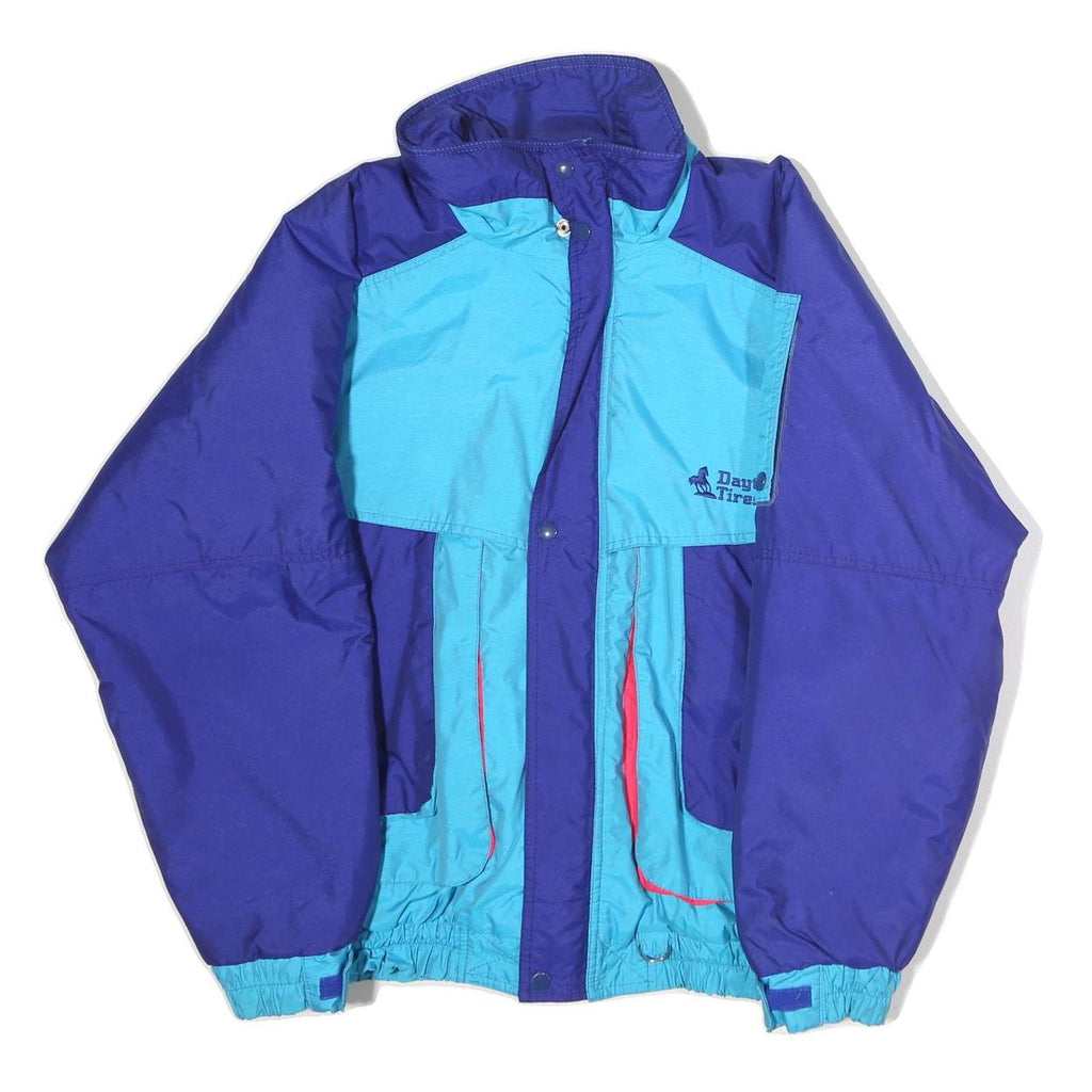 ASTRO SPORTSWEAR Mens Blue & Purple Windbreaker Jacket L Polyester Zip Casual