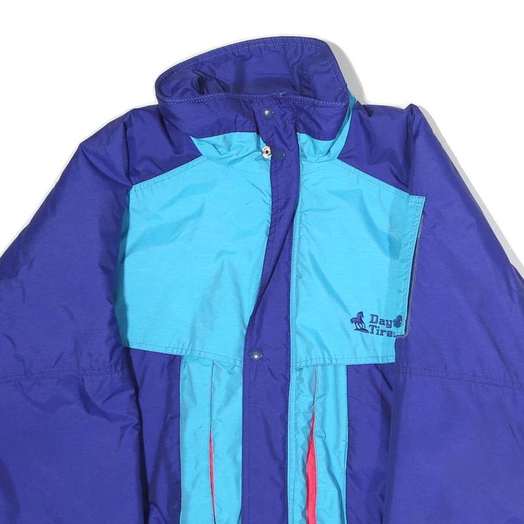 ASTRO SPORTSWEAR Mens Blue & Purple Windbreaker Jacket L Polyester Zip Casual