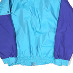 ASTRO SPORTSWEAR Mens Blue & Purple Windbreaker Jacket L Polyester Zip Casual