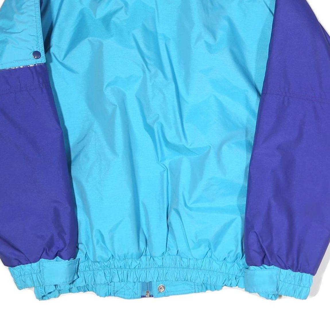 ASTRO SPORTSWEAR Mens Blue & Purple Windbreaker Jacket L Polyester Zip Casual