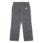 CARHARTT Mens Cotton Grey Regular Straight Trousers W31 L29 Button Closure