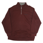 NAUTICA Mens Maroon 1/4 Zip Hoodie 2XL Cotton Pullover Sweatshirt