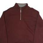 NAUTICA Mens Maroon 1/4 Zip Hoodie 2XL Cotton Pullover Sweatshirt