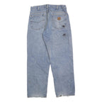 CARHARTT Mens Jeans Blue Regular Straight Denim Stone Wash W32 L30 Casual