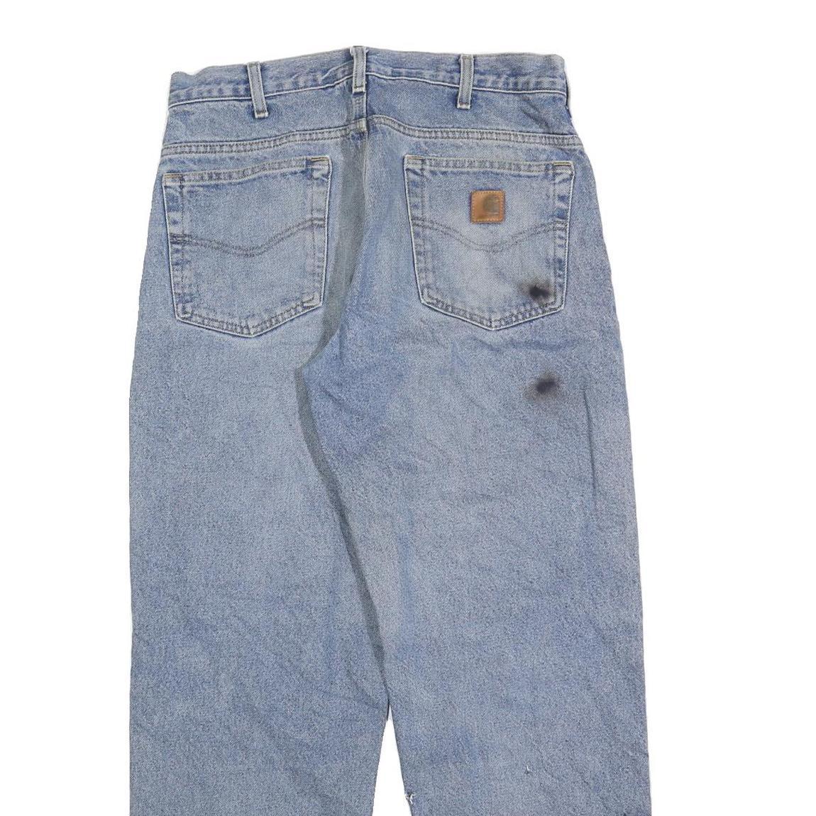 CARHARTT Mens Jeans Blue Regular Straight Denim Stone Wash W32 L30 Casual
