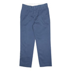DICKIES Mens Regular Fit Blue Cotton Blend Trousers W36 L32 Workwear Zip Closure