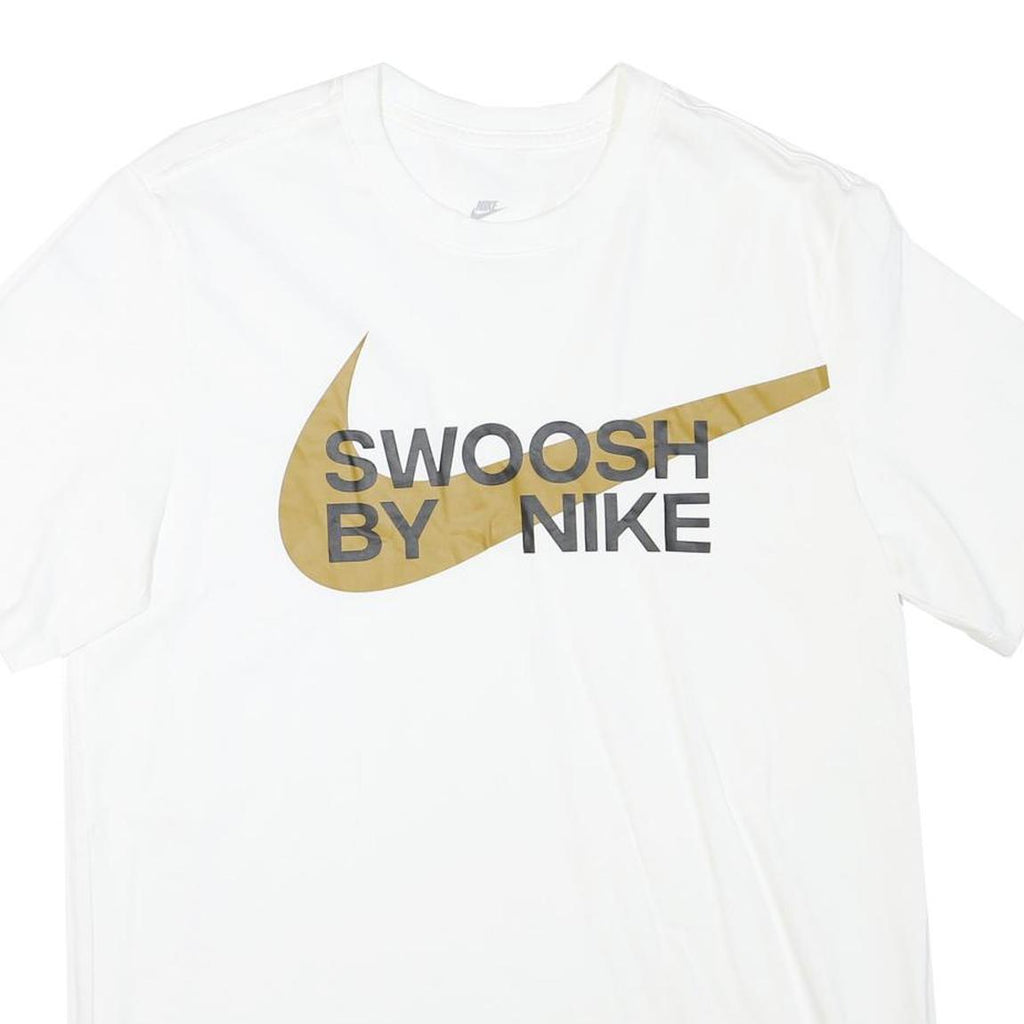 NIKE Mens White Graphic T-Shirt M Short Sleeve Crew Neck Casual Sportswear