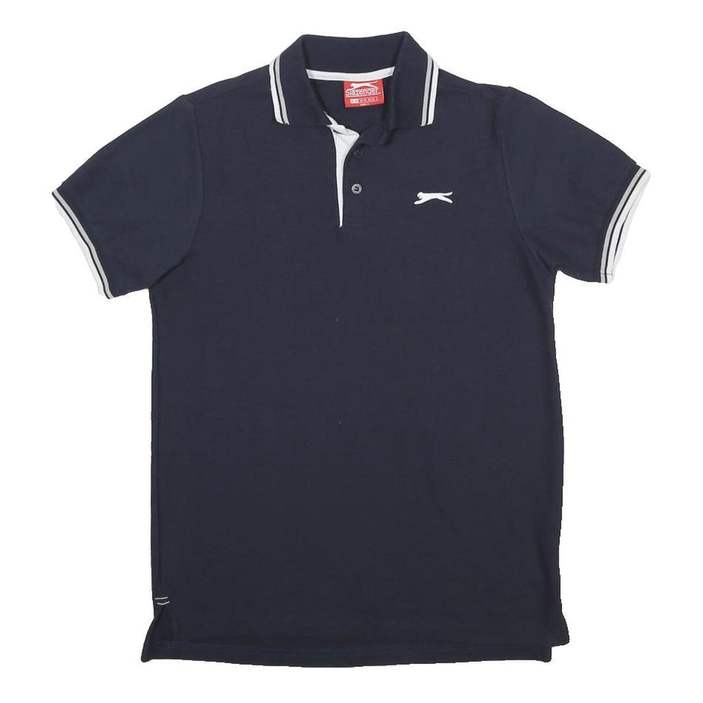 SLAZENGER Mens Navy Blue Polo Shirt XS Short Sleeve Cotton Blend Basic Sporty