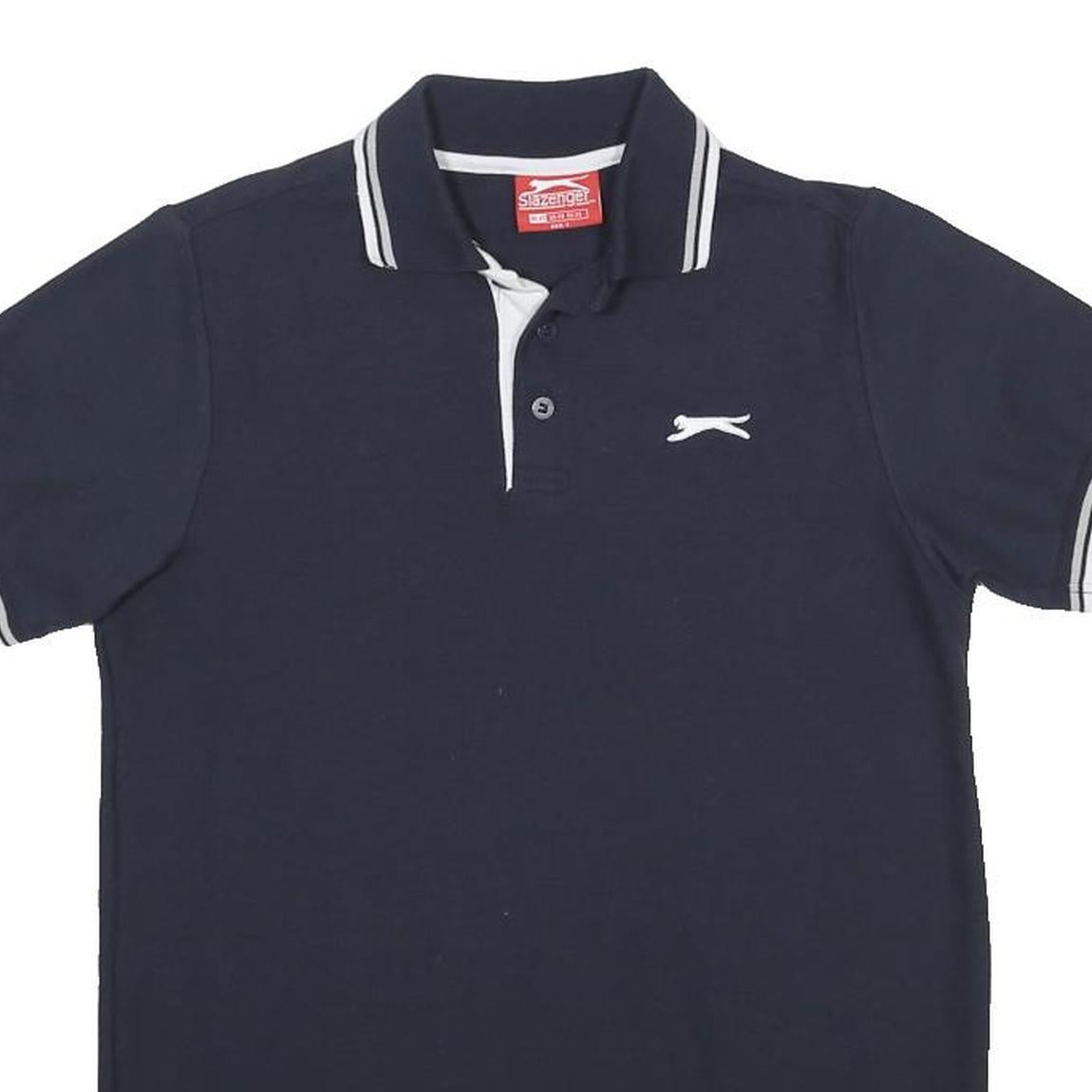 SLAZENGER Mens Navy Blue Polo Shirt XS Short Sleeve Cotton Blend Basic Sporty