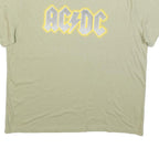ACDC Womens Beige Graphic T-Shirt L Short Sleeve Crew Neck Cotton Blend Band Tee