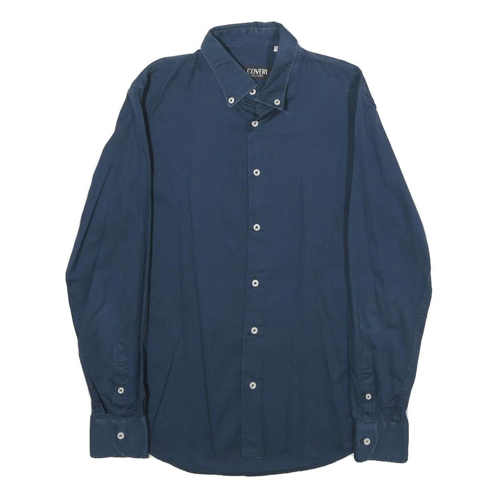 COVERI FACTORY Mens Blue Shirt S Button-Down Collar Long Sleeve Classic Fit