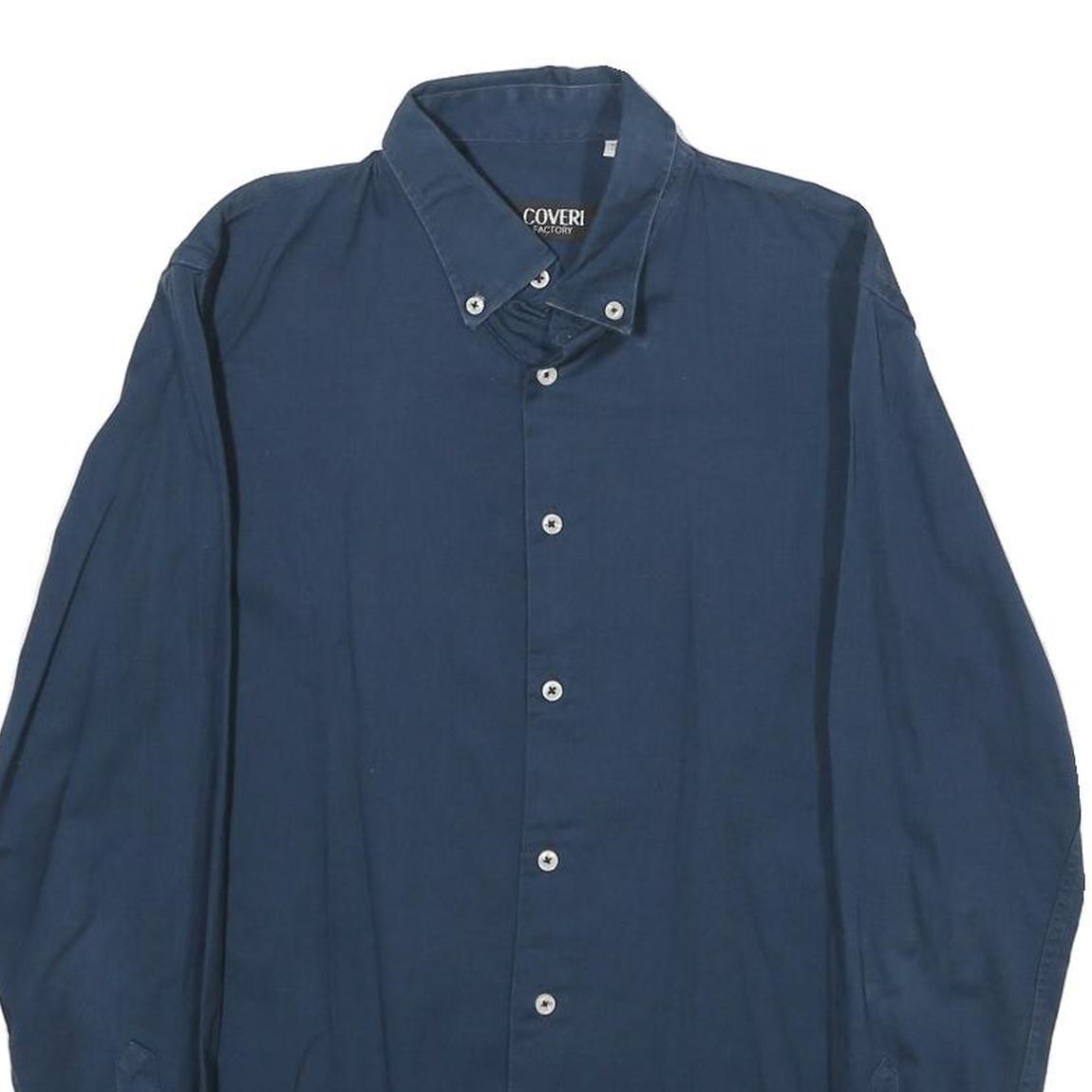 COVERI FACTORY Mens Blue Shirt S Button-Down Collar Long Sleeve Classic Fit