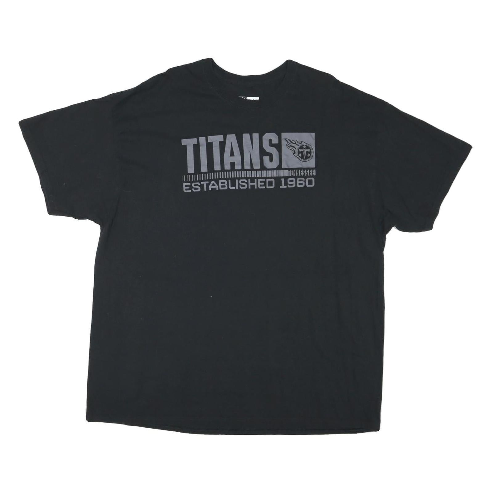NFL Mens Black Titans Graphic T-Shirt 2XL Short Sleeve Crew Neck Cotton