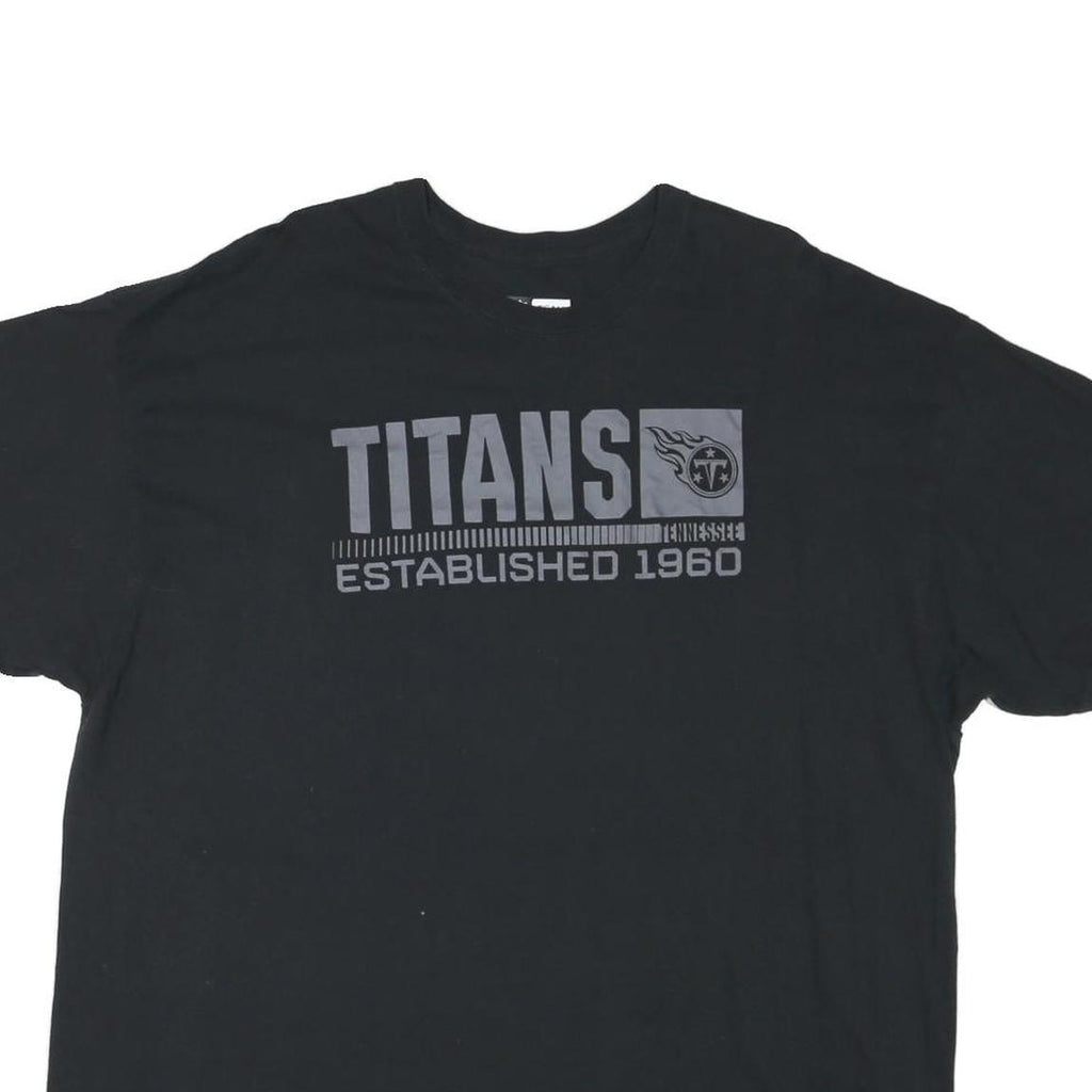NFL Mens Black Titans Graphic T-Shirt 2XL Short Sleeve Crew Neck Cotton