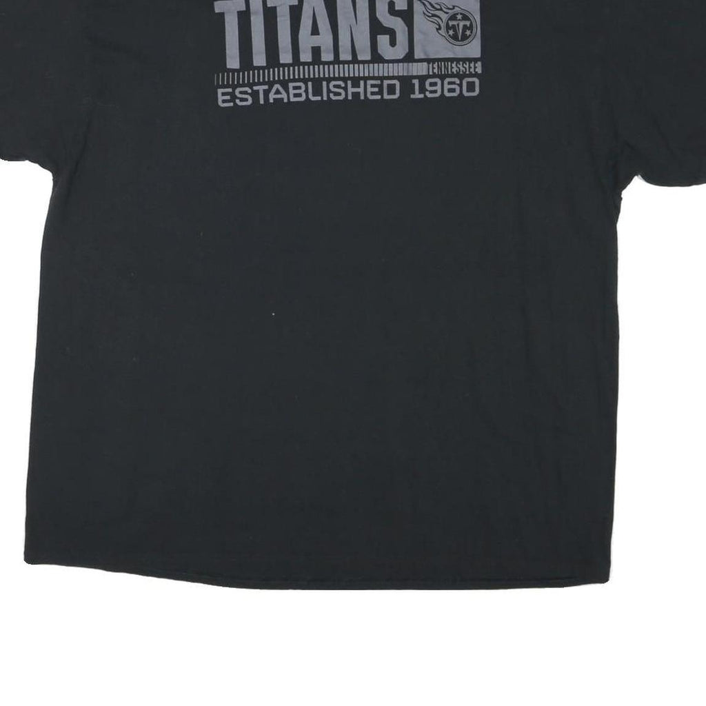 NFL Mens Black Titans Graphic T-Shirt 2XL Short Sleeve Crew Neck Cotton
