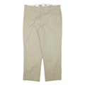 DICKIES Mens Cotton Blend Beige Regular Fit Straight Leg Trousers W38 L28