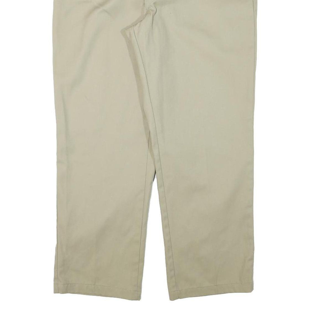 DICKIES Mens Cotton Blend Beige Regular Fit Straight Leg Trousers W38 L28