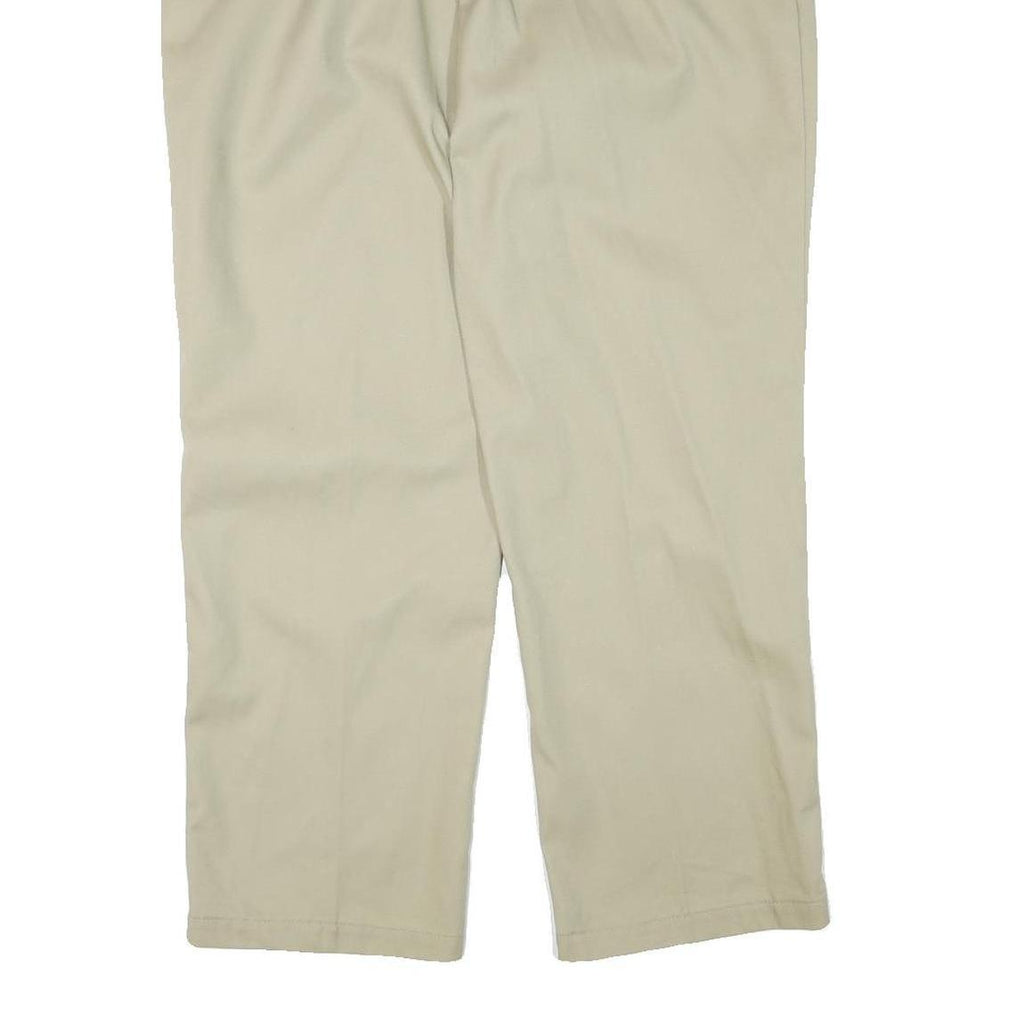 DICKIES Mens Cotton Blend Beige Regular Fit Straight Leg Trousers W38 L28